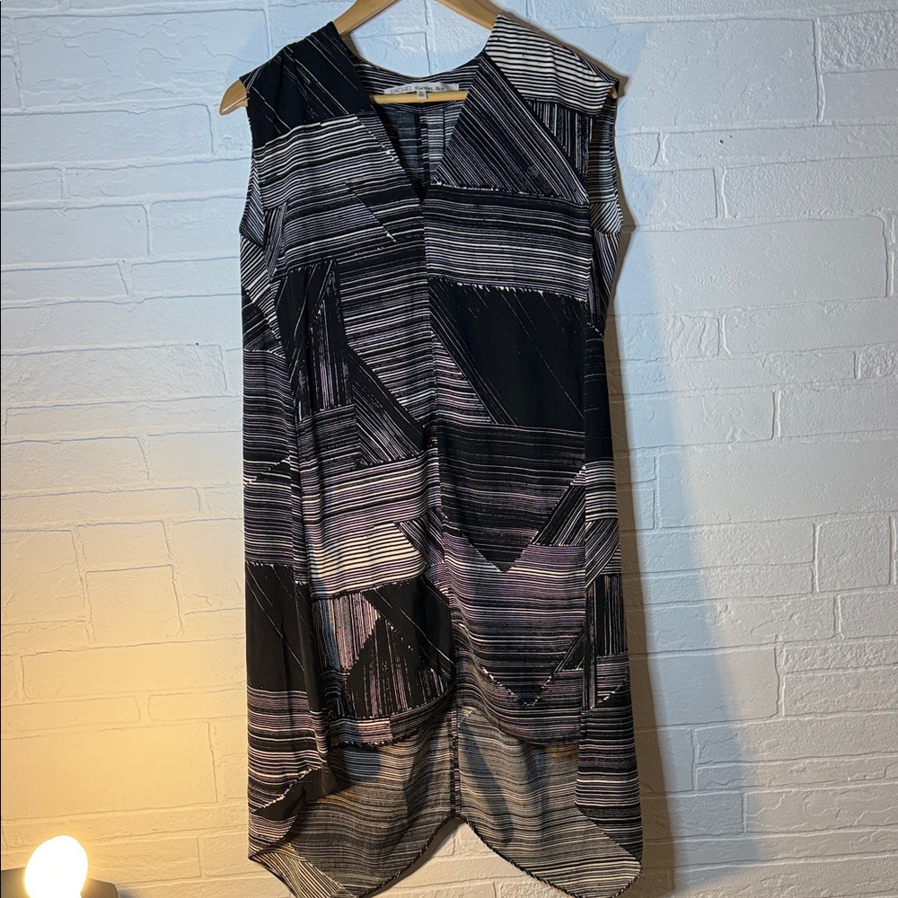 Rachel Roy Geometric Black Dress